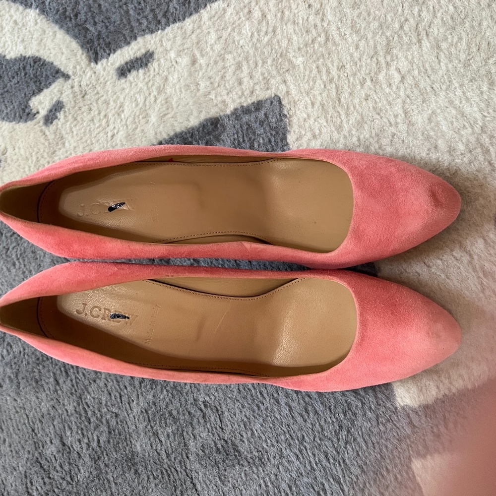 J Crew Pink Suede Square Heels. Size 12. VGUC